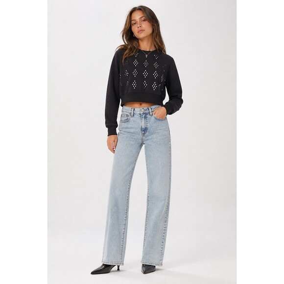 Alice + Olivia Denim - $395 Alice + Olivia AMAZING High Rise Straight Designer Jeans Rockstar Blue 26